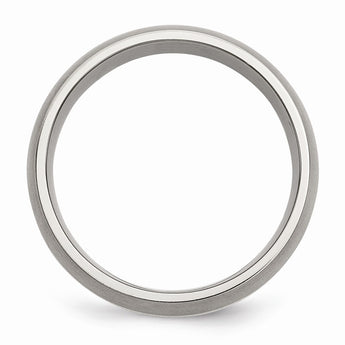 Titanium Sterling Silver Inlay 8mm Brushed Band