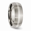Titanium Sterling Silver Inlay 8mm Brushed Band