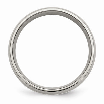Titanium Sterling Silver Inlay 6mm Polished Band