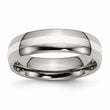 Titanium Sterling Silver Inlay 6mm Polished Band
