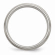 Titanium Ridged Edge Sterling Silver Inlay 6mm Brushed/Polished Band