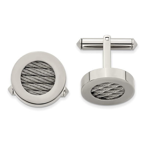 Titanium & Steel Wire Cuff Links