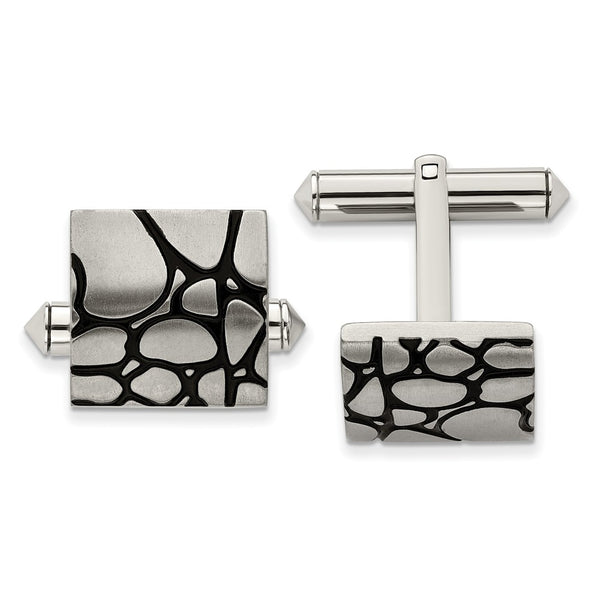 Titanium Black Enameled Cuff Links