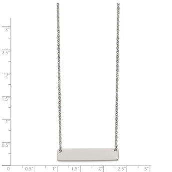 Titanium Polished Bar w/2in ext 19.5in Necklace