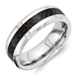 Vitalium Black Carbon Fiber 8mm Beveled Edge Polished Band