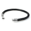 Braided Black Leather Mens Bracelet 6 MM 8.50 Inches with Lobster Stainless Steel Clasp - Birthstone Company