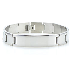 Men's Stainless Steel High Polish Medical ID Bracelet 8.50 inches - Birthstone Company