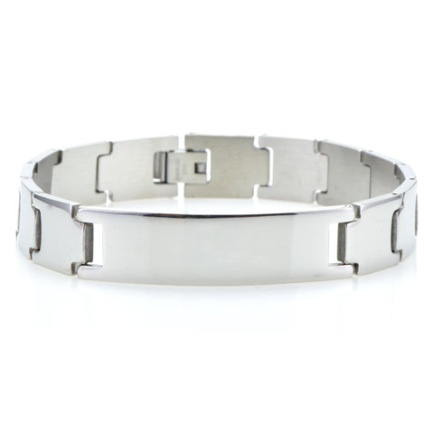 Men's Stainless Steel High Polish Medical ID Bracelet 8.50 inches - Birthstone Company