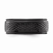 Black Zirconium Polished Ridged Edge 8mm Band
