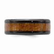 Black Zirconium Polished with Wood Inlay 8mm Band