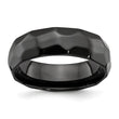 Black Zirconium Polished and Hammered 7mm Band