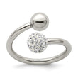 Stainless Steel Polished With Preciosa Crystal Ring - Birthstone Company