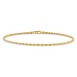 14K 10 inch 2mm Diamond-cut Rope with Lobster Clasp Anklet