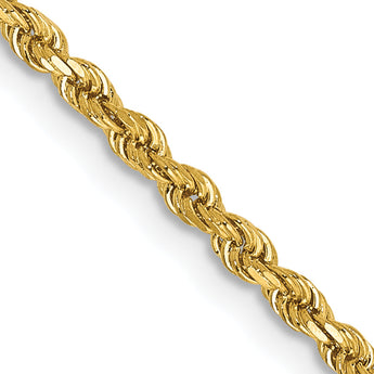 Sophia Jewelers 14K Gold 16 Diamond-Cut Rope Chain Necklace - 28