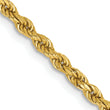 14K Gold Women's Diamond-Cut Rope Chain with Lobster Clasp - 22