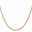 14K Rose Gold 18 inch 2.25mm Diamond-cut Rope with Lobster Clasp Chain