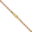 14K Tri-colored 16 inch 2.5mm Diamond-cut Rope with Lobster Clasp Chain