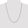 14K Tri-colored 16 inch 2.5mm Diamond-cut Rope with Lobster Clasp Chain
