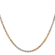 14K Tri-colored 16 inch 2.9mm Diamond-cut Rope with Lobster Clasp Chain
