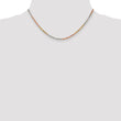 14K Tri-colored 16 inch 2.9mm Diamond-cut Rope with Lobster Clasp Chain