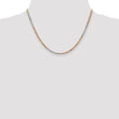 14K Tri-colored 16 inch 2.9mm Diamond-cut Rope with Lobster Clasp Chain