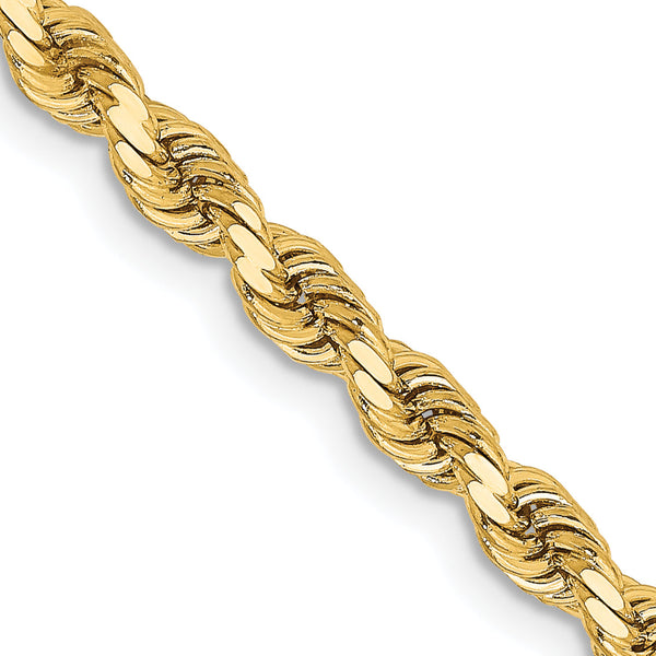 14K 30 inch 3.25mm Diamond-cut Rope with Lobster Clasp Chain