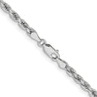 14K White Gold 18 inch 3.75mm Diamond-cut Rope with Lobster Clasp Chain