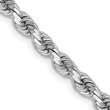 14K White Gold 30 inch 3.75mm Diamond-cut Rope with Lobster Clasp Chain