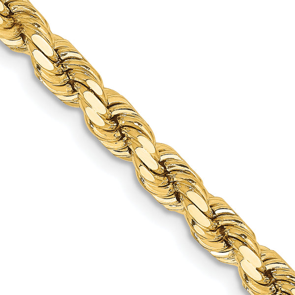 14K 30 inch 4.25mm Diamond-cut Rope with Lobster Clasp Chain