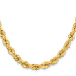 14K 20 inch 6.5mm Diamond-cut Rope with Fancy Lobster Clasp Chain