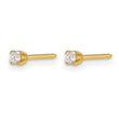 Inverness 14k Polished 2.4mm .10ct Lab Grown Diamond Stud Post Piercing Earrings - Birthstone Company