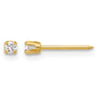 Inverness 14k Polished 2.4mm .10ct Lab Grown Diamond Stud Post Piercing Earrings - Birthstone Company