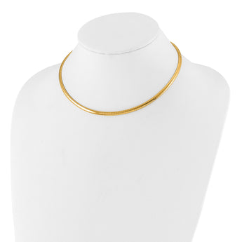 14K 4mm Domed Omega Necklace
