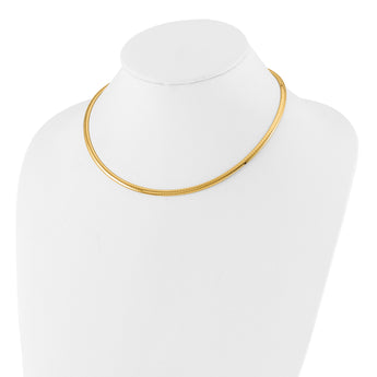 14K 4mm Domed Omega Necklace