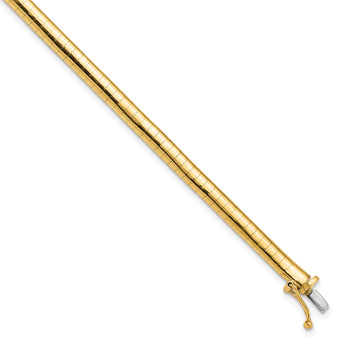 14K 4mm Domed Omega Bracelet