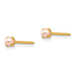 14K Gold Pink Simulated Pearl Earrings with Freshwater Cultured Pearls Elegant Post