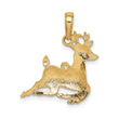 10K Polished Reindeer Pendant