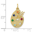 10k CZ Stones Artist Palette Charm