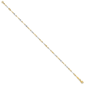 10k Two-Tone Polished 9in Plus 1in ext. Anklet