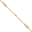 10K Two-Tone Diamond-cut Beads and Infinity 10in Plus 1in ext. Anklet