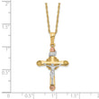 10k & 14k Gold Filled w/ 12k Accents Cross Necklace 18 in - Birthstone Company