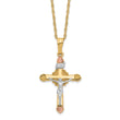 10k & 14k Gold Filled w/ 12k Accents Cross Necklace 18 in - Birthstone Company
