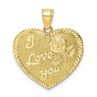 10K Diamond-Cut I LOVE YOU Heart Charm