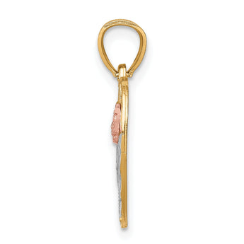 10K Two-Tone W/White Rhodium D/C MAMA Pendant