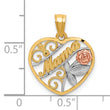 10K Two-Tone W/White Rhodium D/C MAMA Pendant