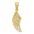 10K CZ Micropave Angel Wing Pendant