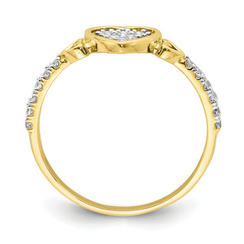 10K CZ Fancy Heart Ring