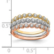 10K Tri-color Set of Three Stackable CZ Rings