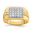 10K WithRhodium CZ Mens Ring