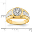 10K WithRhodium CZ Mens Ring